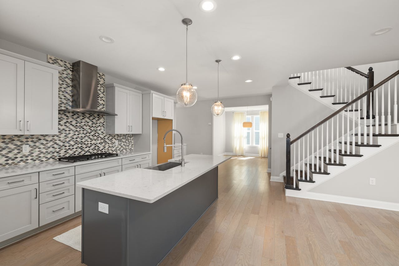 modern open space kitchen 